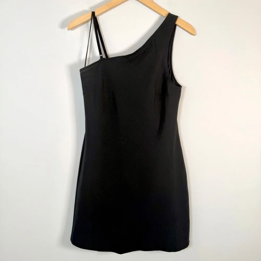 Abercrombie & Fitch Traveler Tennis Mini Dress Small Black One Shoulder Sporty‎