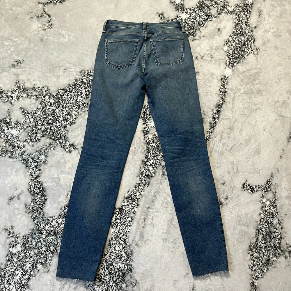 J Crew Jeans Womens‎ Size 26 Tall 9in Toothpick Button Fly Raw Hem Denim