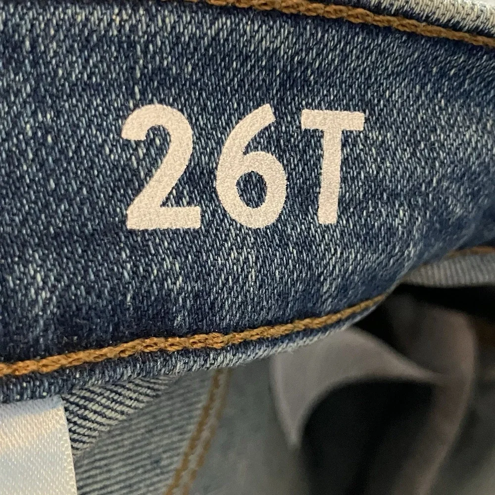J Crew Jeans Womens‎ Size 26 Tall 9in Toothpick Button Fly Raw Hem Denim