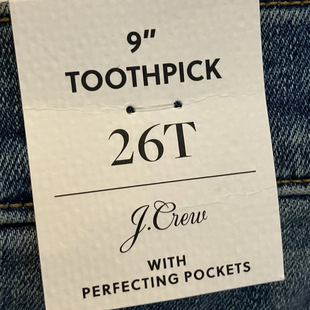 J Crew Jeans Womens‎ Size 26 Tall 9in Toothpick Button Fly Raw Hem Denim