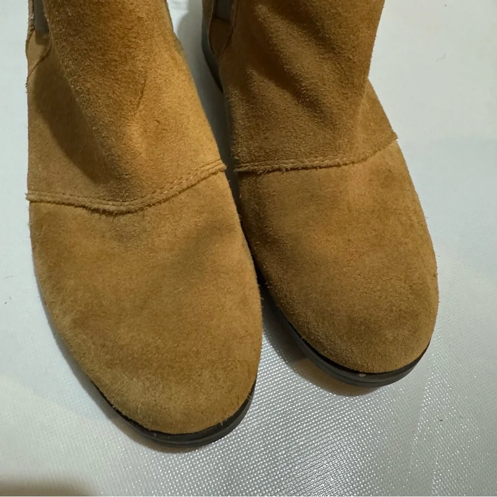 Sorel Emilie Brown Tan Suede Leather‎ Pull On Ankle Boots Women’s Size 5