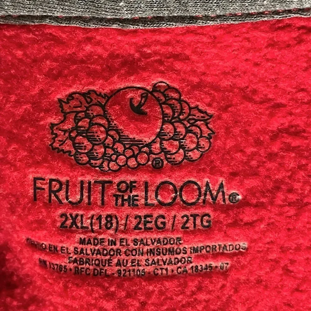 Youth, Fruit of the Loom, Red and Gray, Zip-Up Vest. Size 2XL (18)