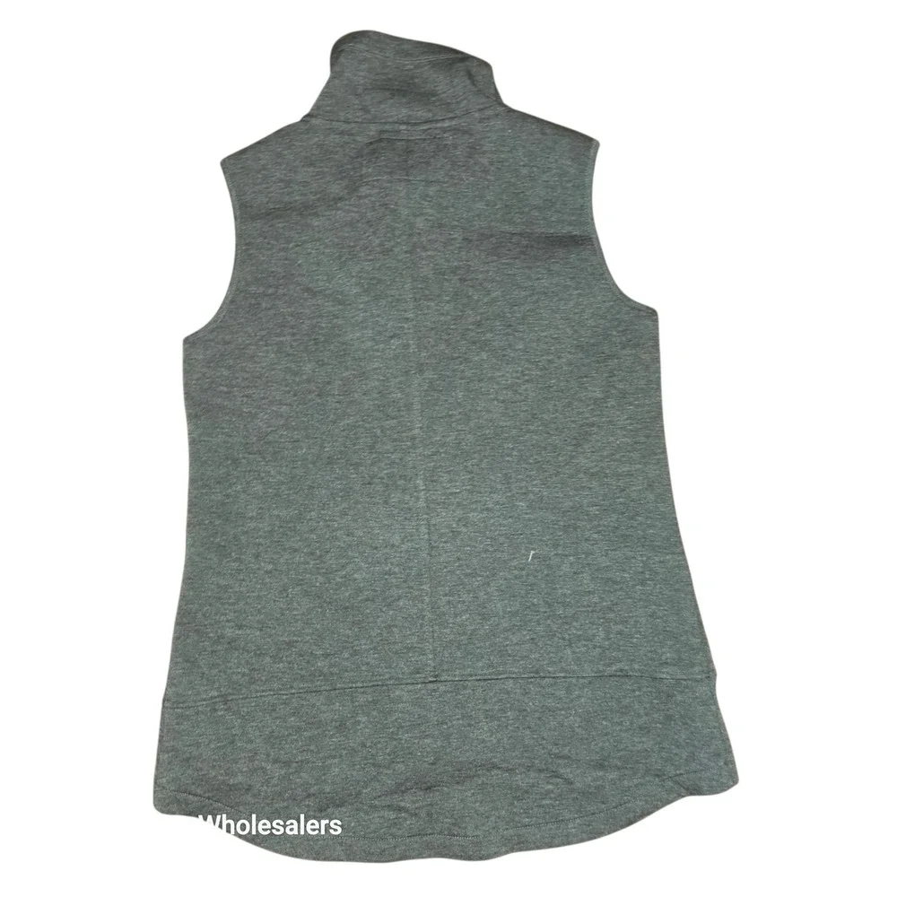 Betsey Johnson‎ Performance Vest Full Zip Mock Neck Sleeveless Gray L