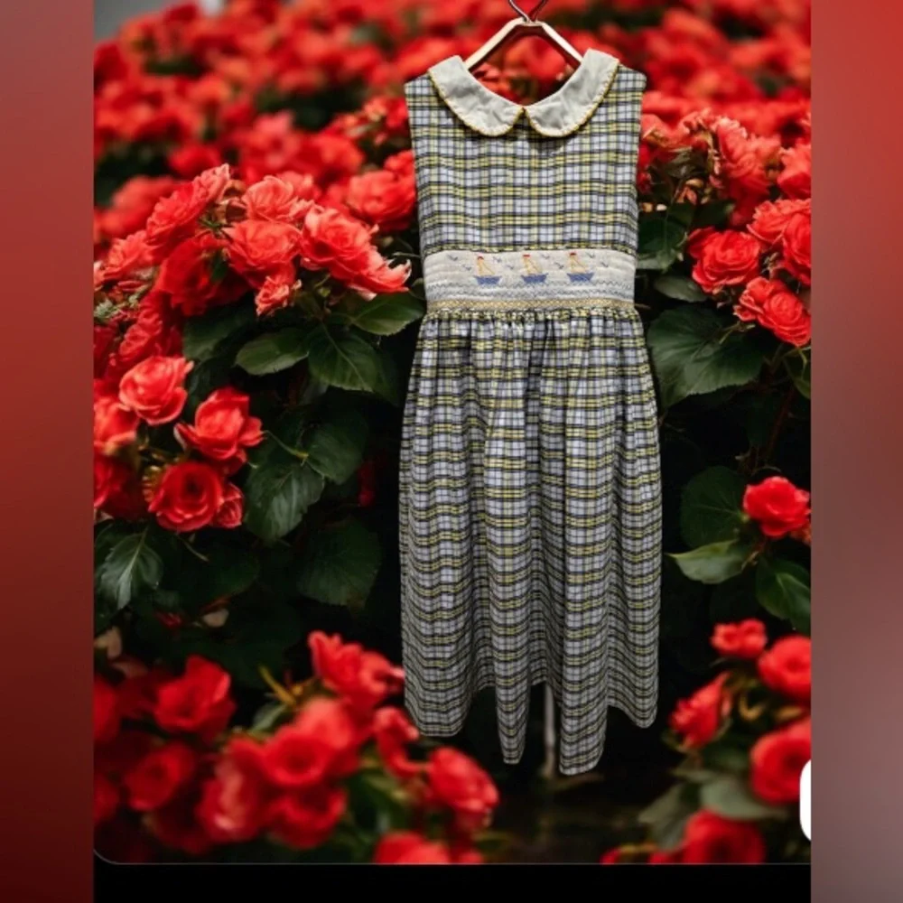 Karla Lacaya Vive La Fête Children's Plaid Dress size 8