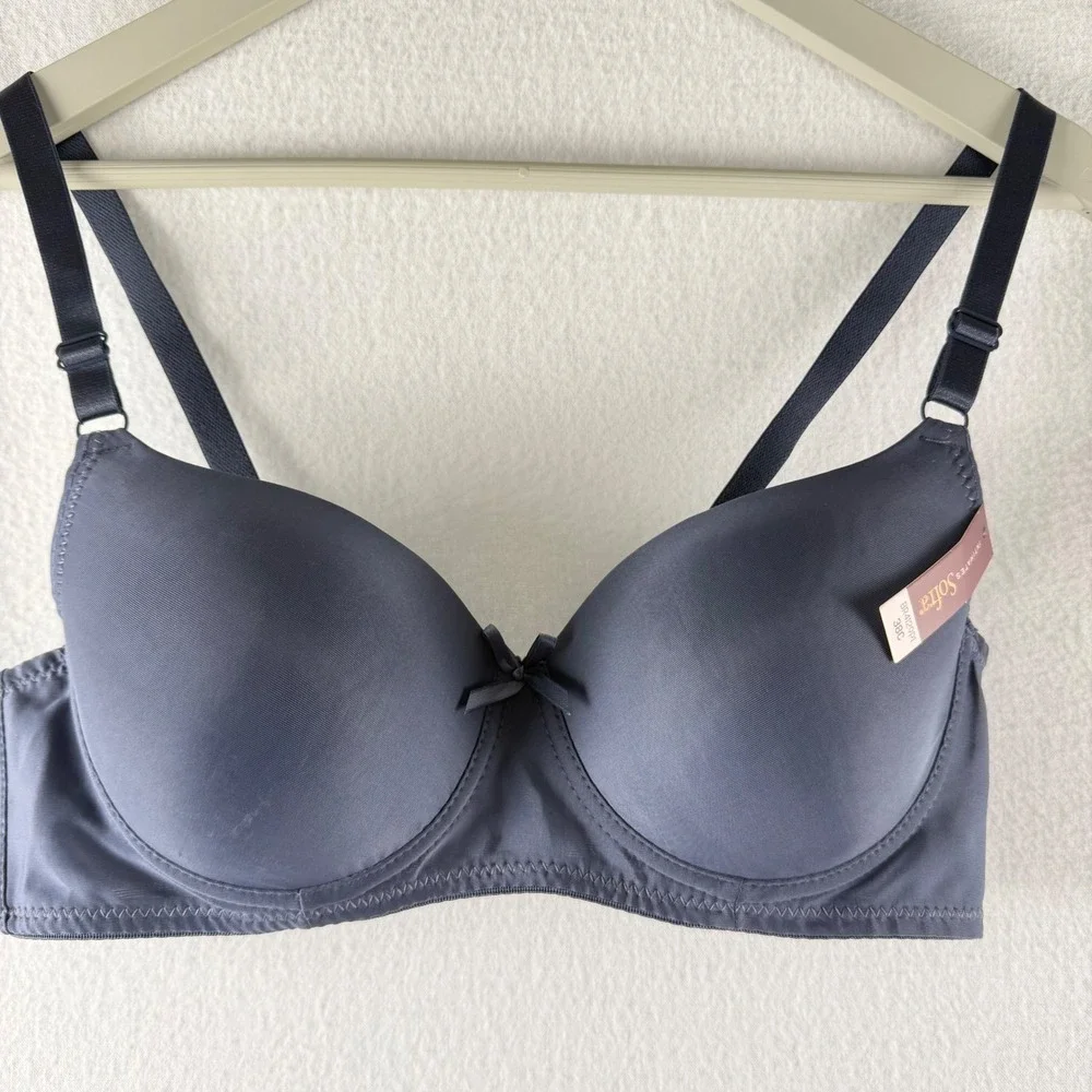 NWT Sofra Intimates Blue‎ Gray Padded Underwire T-Shirt Bra 38C BR4129P1