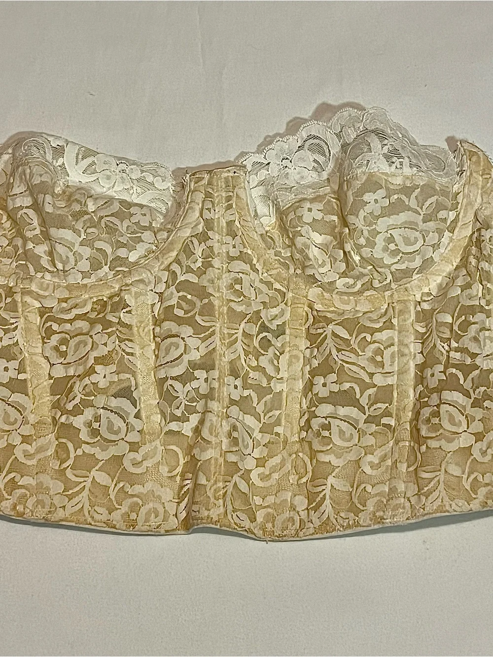 Vintage Union Strapless Lace Bustier Top in Cream