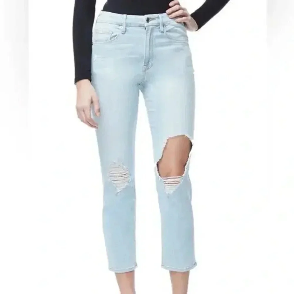 Good American Light Wash Good Cuts High Rise‎ Jeans