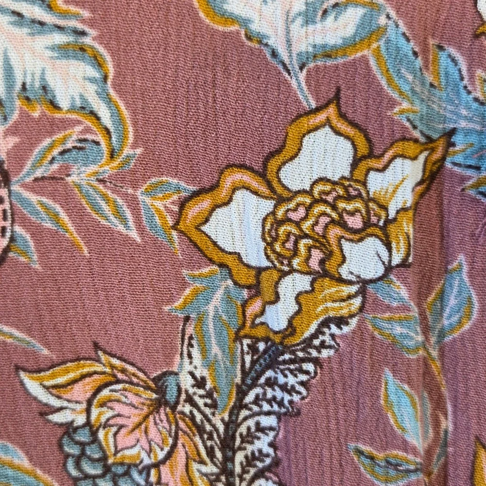 Knox Rose Smocked Midi Dress Women Size Medium Floral Boho Cottage Prairie