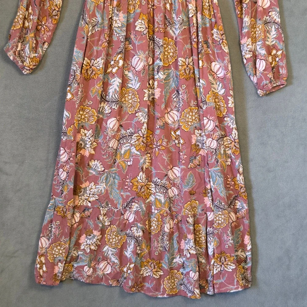 Knox Rose Smocked Midi Dress Women Size Medium Floral Boho Cottage Prairie