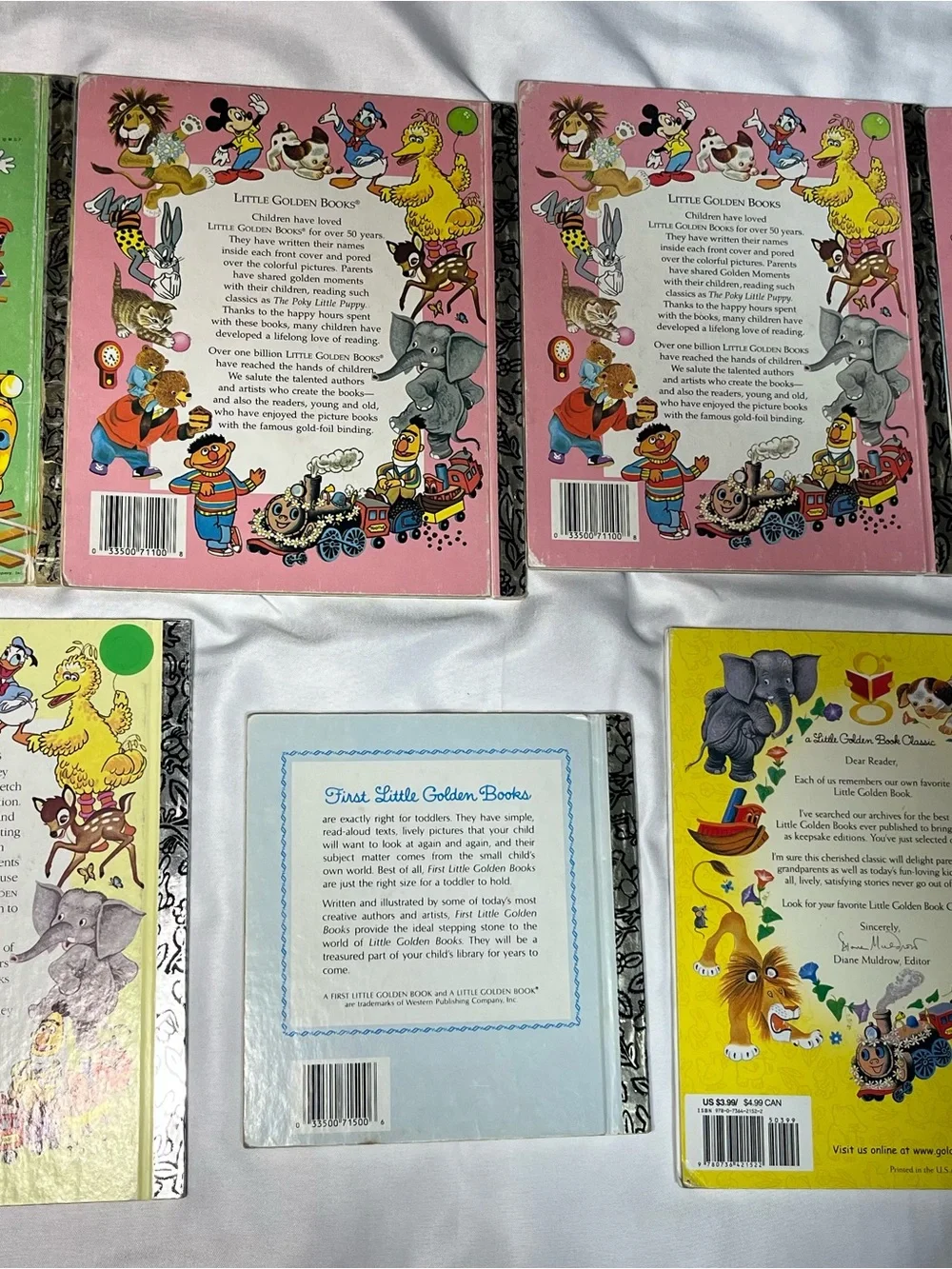 Vintage Little Golden Books Lot of 7 Disney‎ Aladdin Beauty Beast Pinocchio