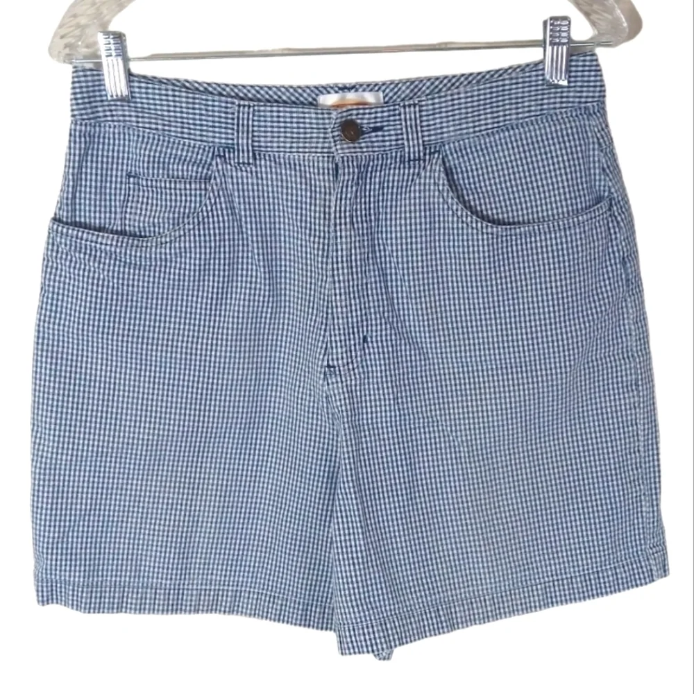 Talbots High Rise Blue and White checkered cotton shorts‎ 5