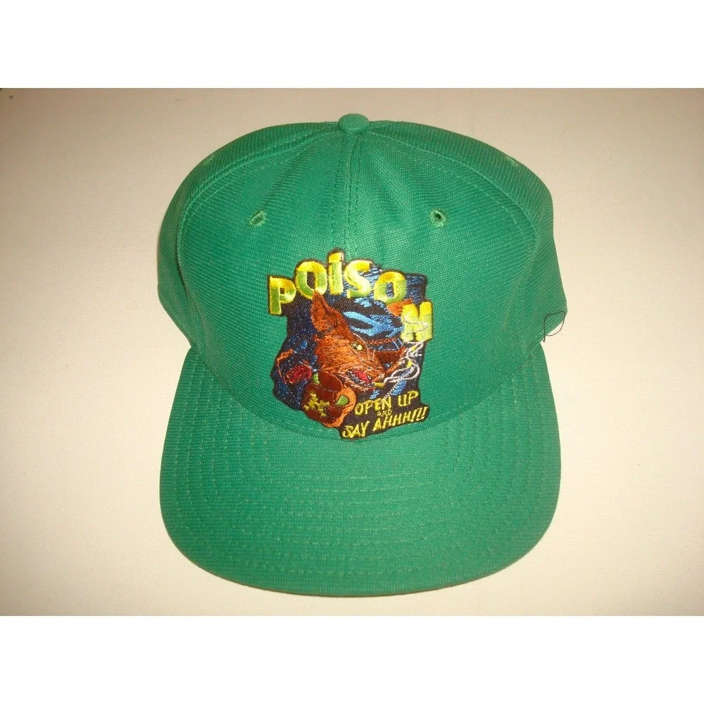 POISON BAND OPEN UP NEW ERA USA MADE 90S SNAPBACK  HAT CAP VINTAGE DEADSTOCK B1‎