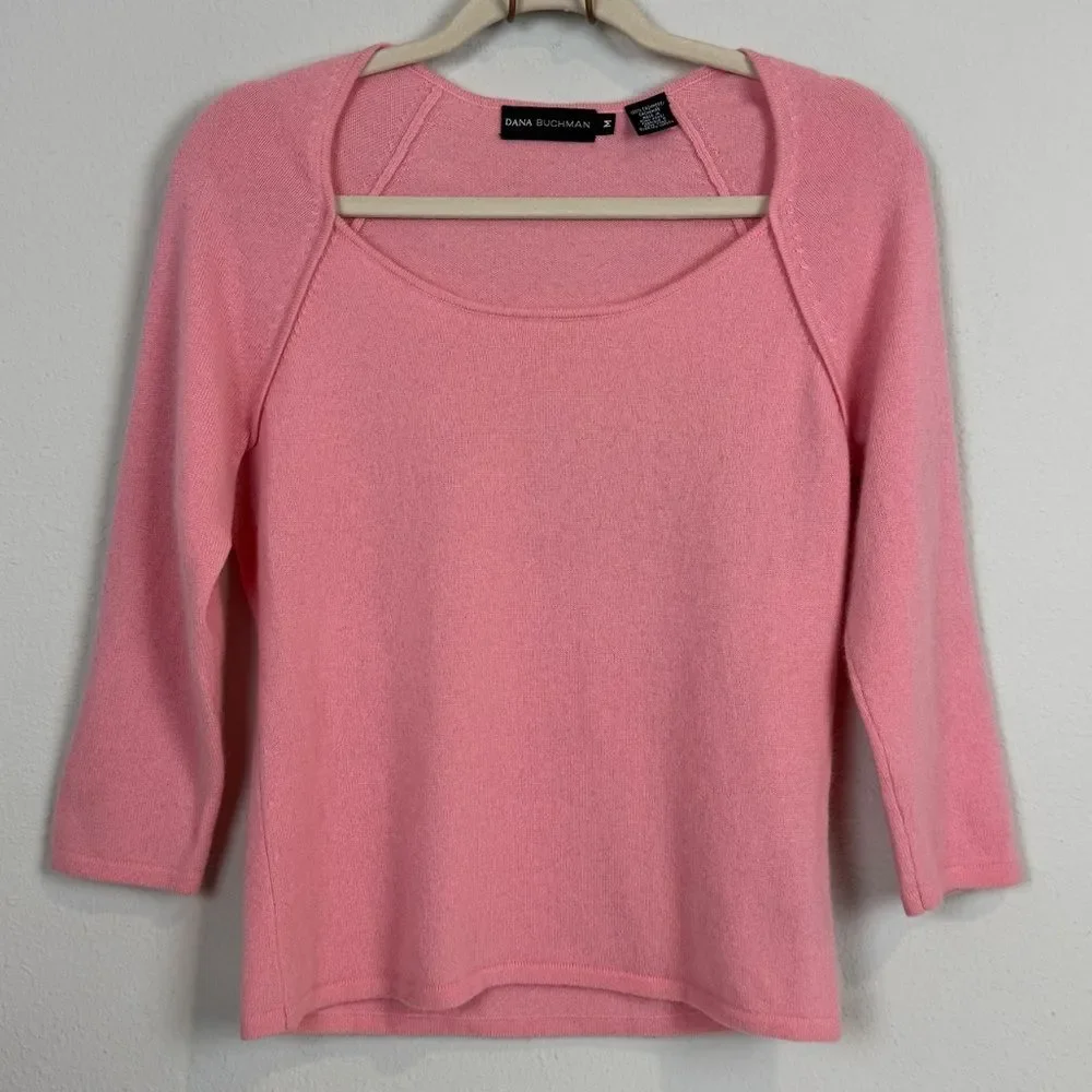 Dana Buchman Pink Cashmere Scoop Neck Sweater M