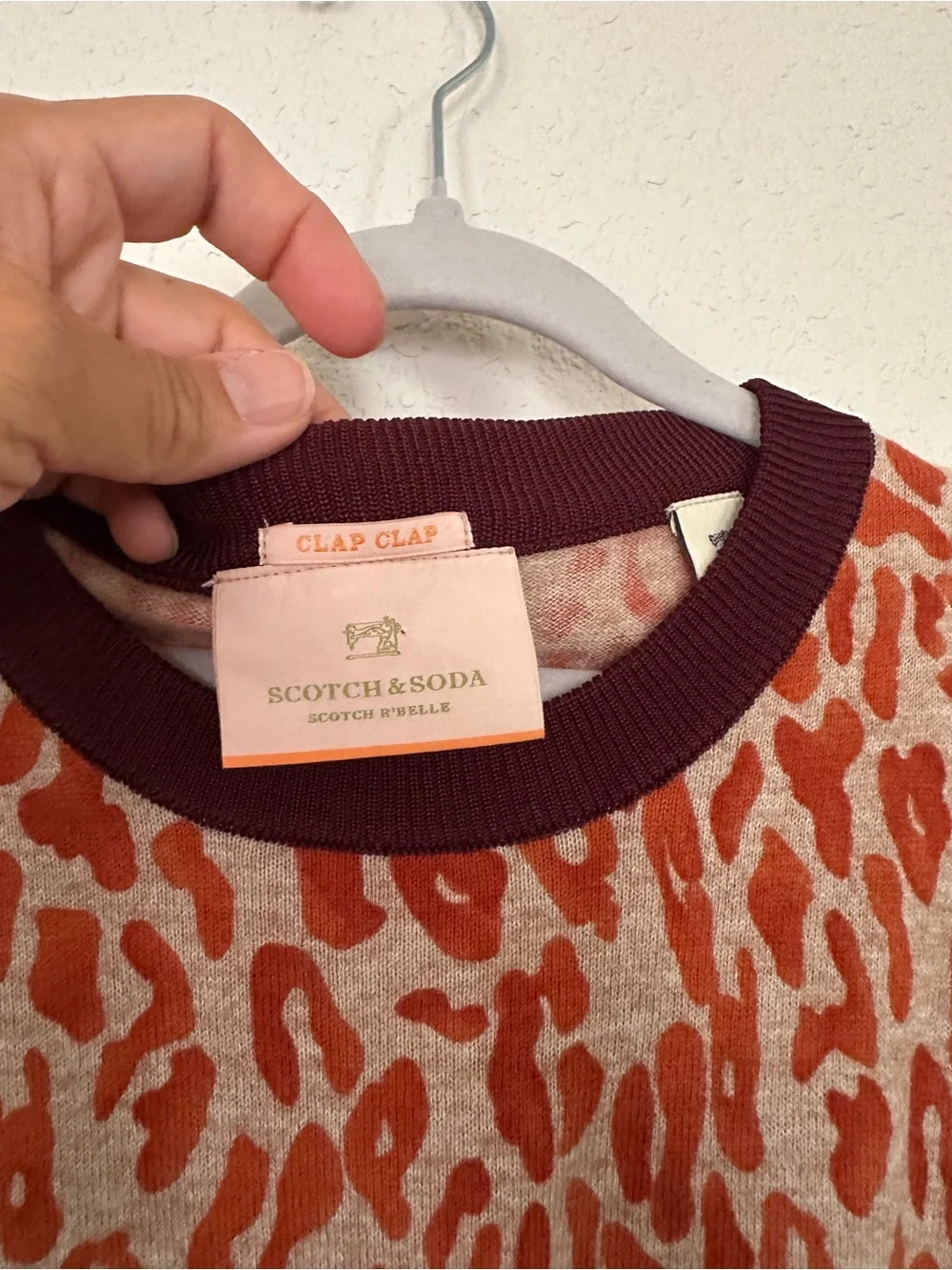 Scotch & Soda Girls Animal Print Knit Sweater Dress Brown/Orange/Gold Size 10