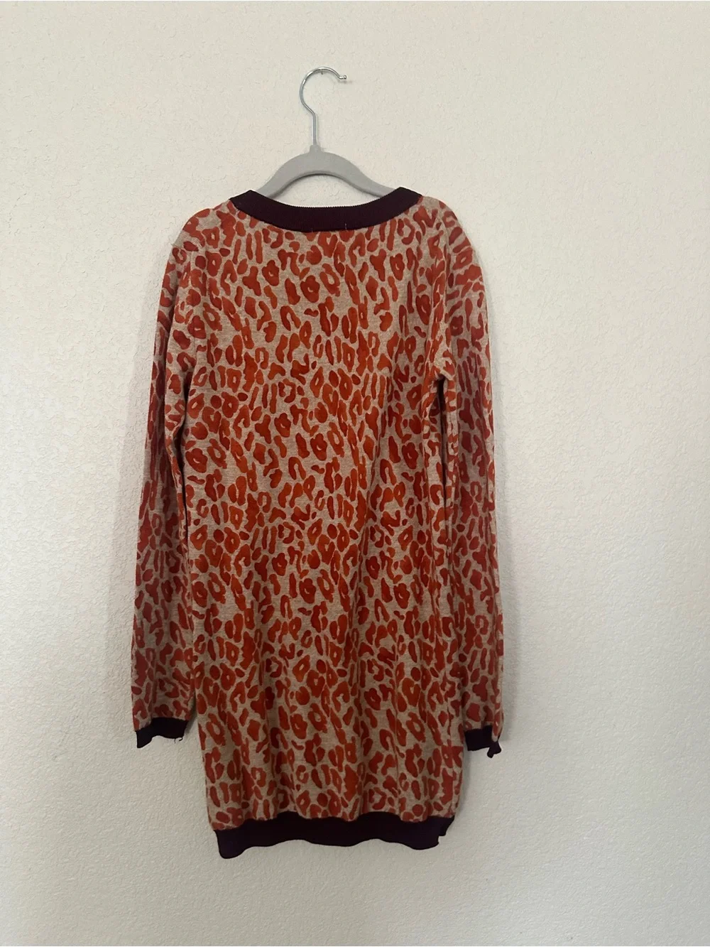 Scotch & Soda Girls Animal Print Knit Sweater Dress Brown/Orange/Gold Size 10