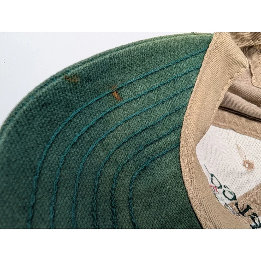 Vintage NFLCC National Fishing Lure Collectors Club Frog Hat Tan Green Strapback
