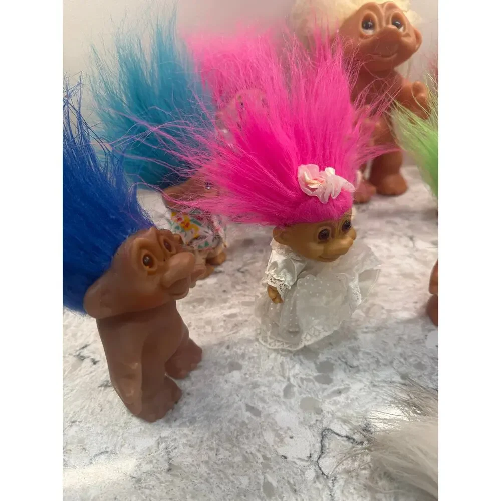 Large Collection of 18 Troll Dolls 1960s-1990s DAM Russ