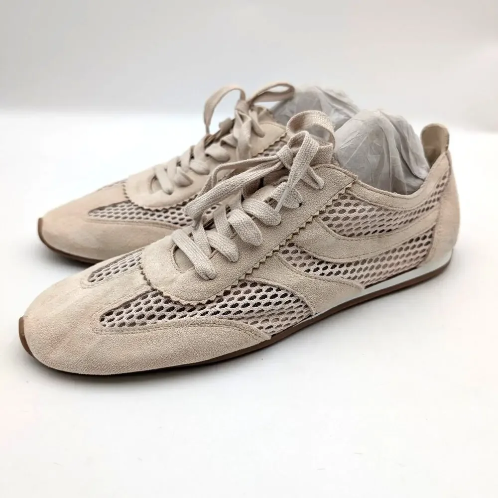 Journee Collection Chasse Lace-Up Sneaker Shoes Women's Beige Size US10M EU40