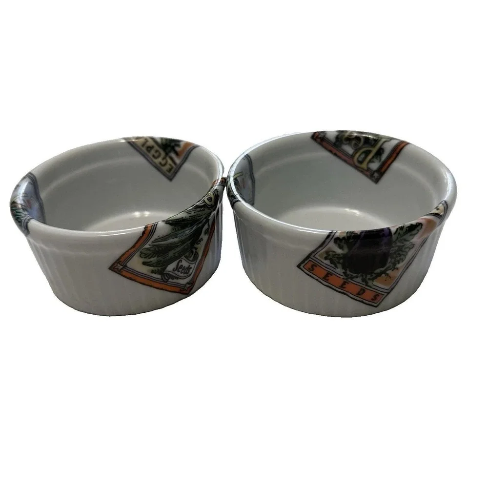 BIA Cordon Bleu Seed Packets Ramekins Souffle Dishes Set of 2 3.5