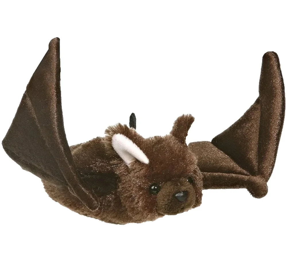 Aurora World 2021 Bat Mini Flopsie Brown Plush Stuffed Toy 6 Inch Halloween