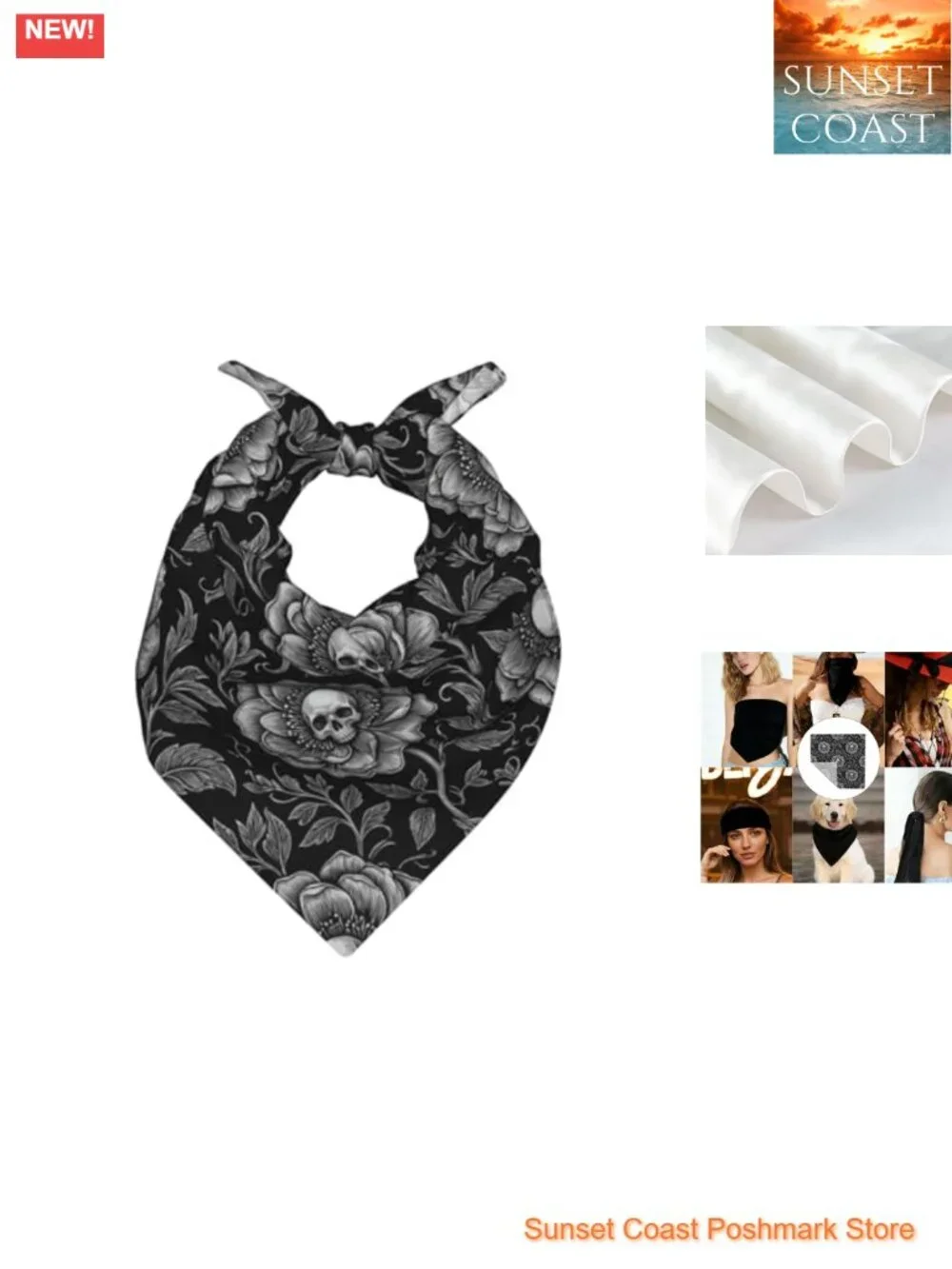 Women's Square Silk-Like Satin Scarf Bandana Fashion Headwrap