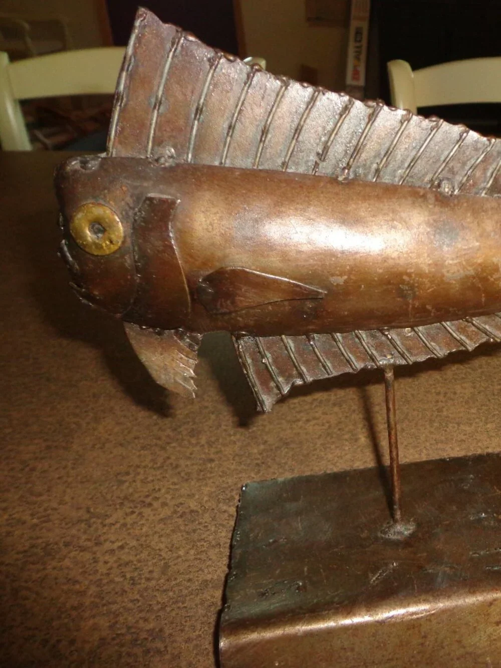 Sea Fish Steel Welded Steel Base Mount Beautifully Done! Marine Bronze Tone