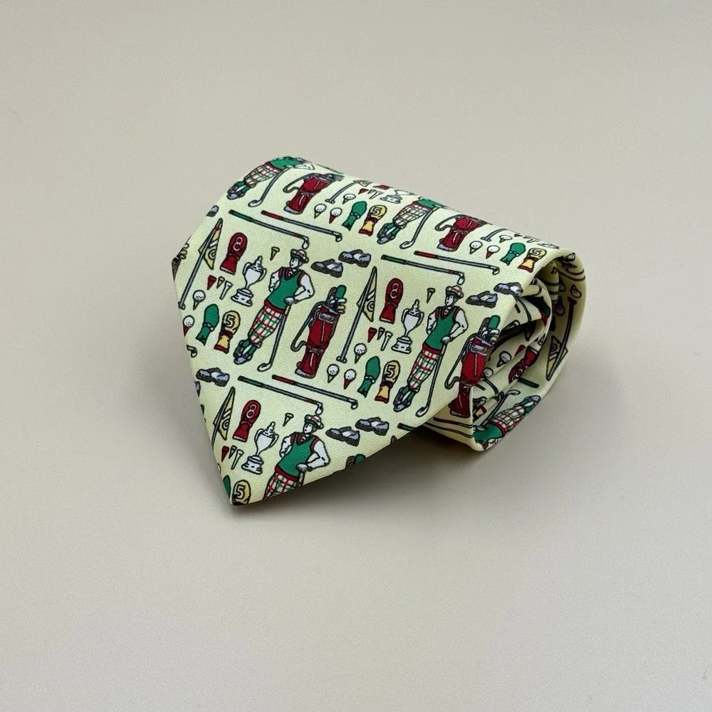 Dino Romaro Mens Neck Tie Golf Handmade Novelty Polyester Country Club Preppy