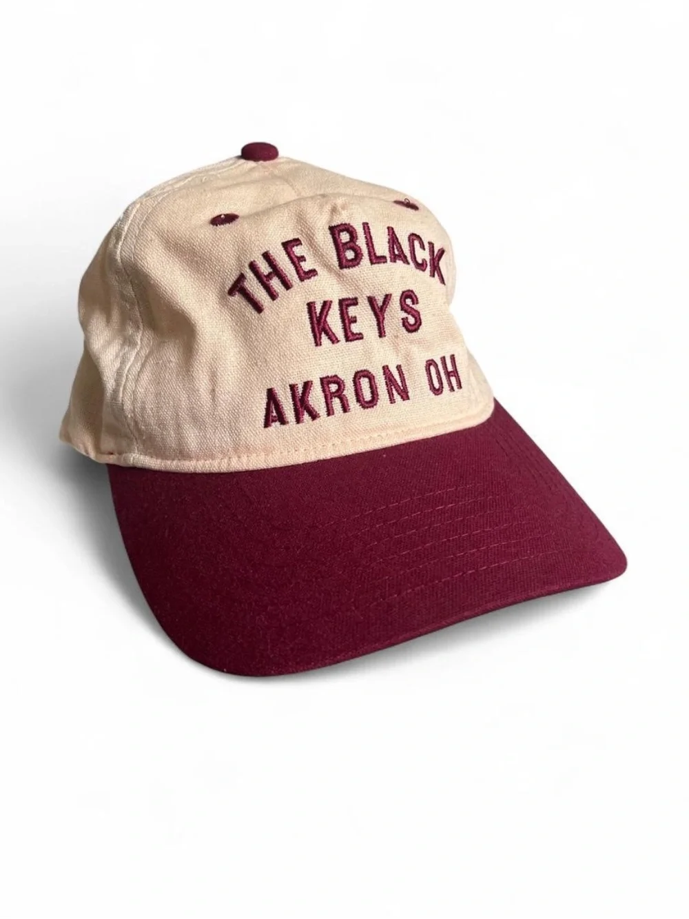 The Black Keys Tour Linen Canvas Cream and Maroon SnapBack Hat
