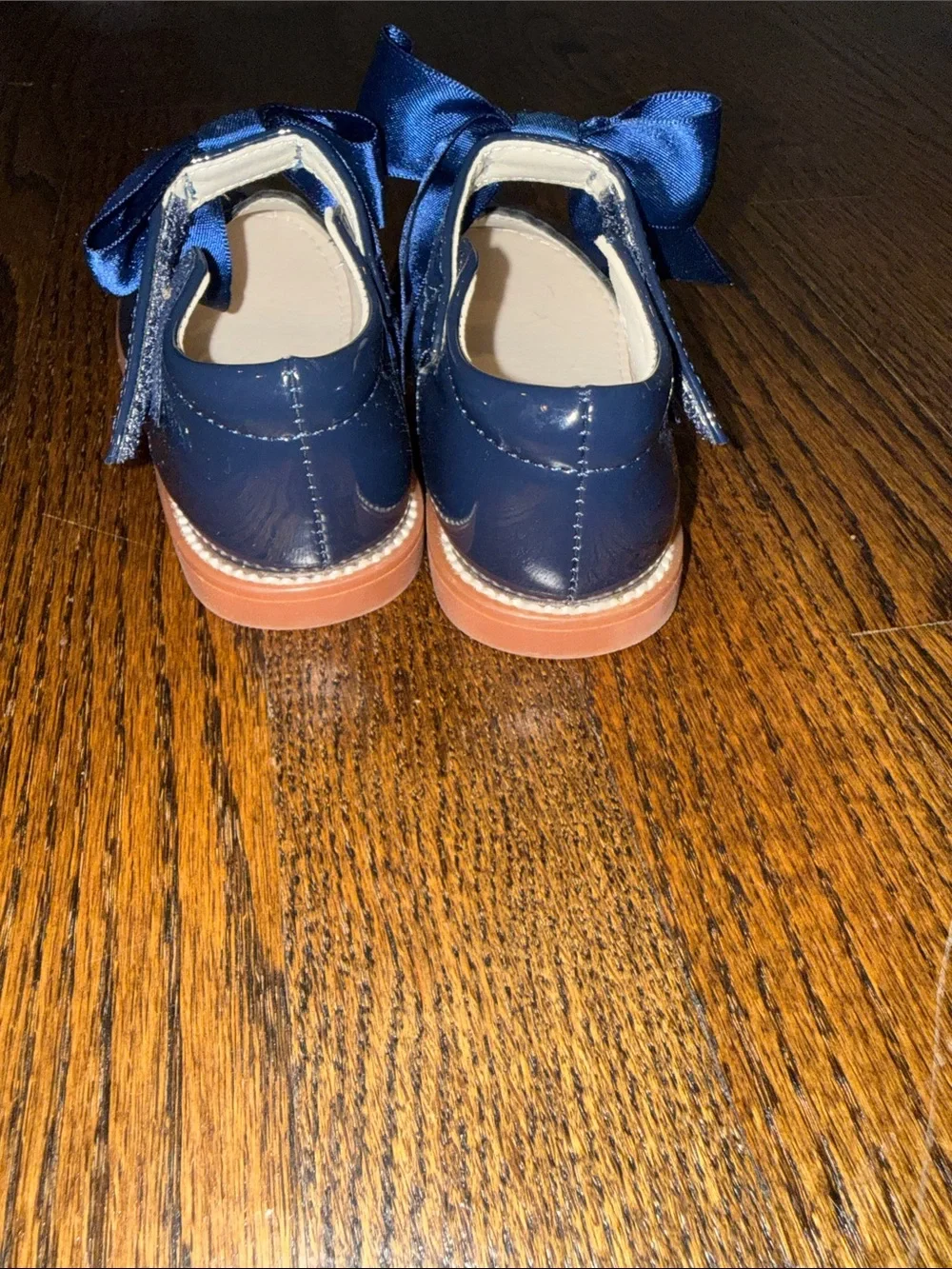 Patent Navy Bow Mary Jane Shoes