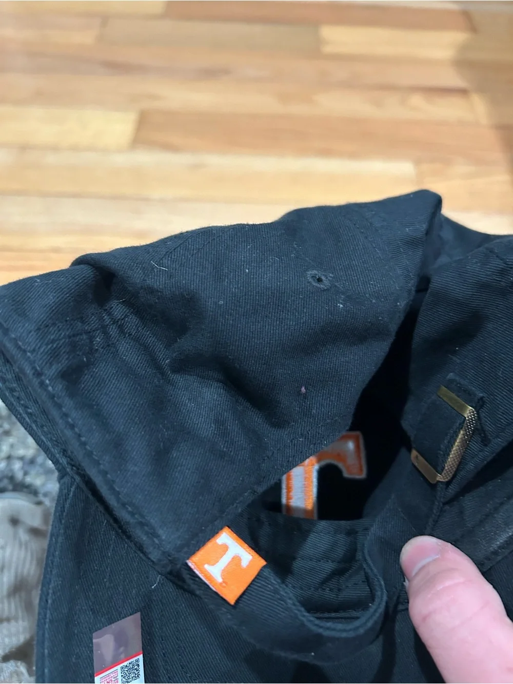 Black Baseball Cap with Orange 'T' Patch University of Tennessee