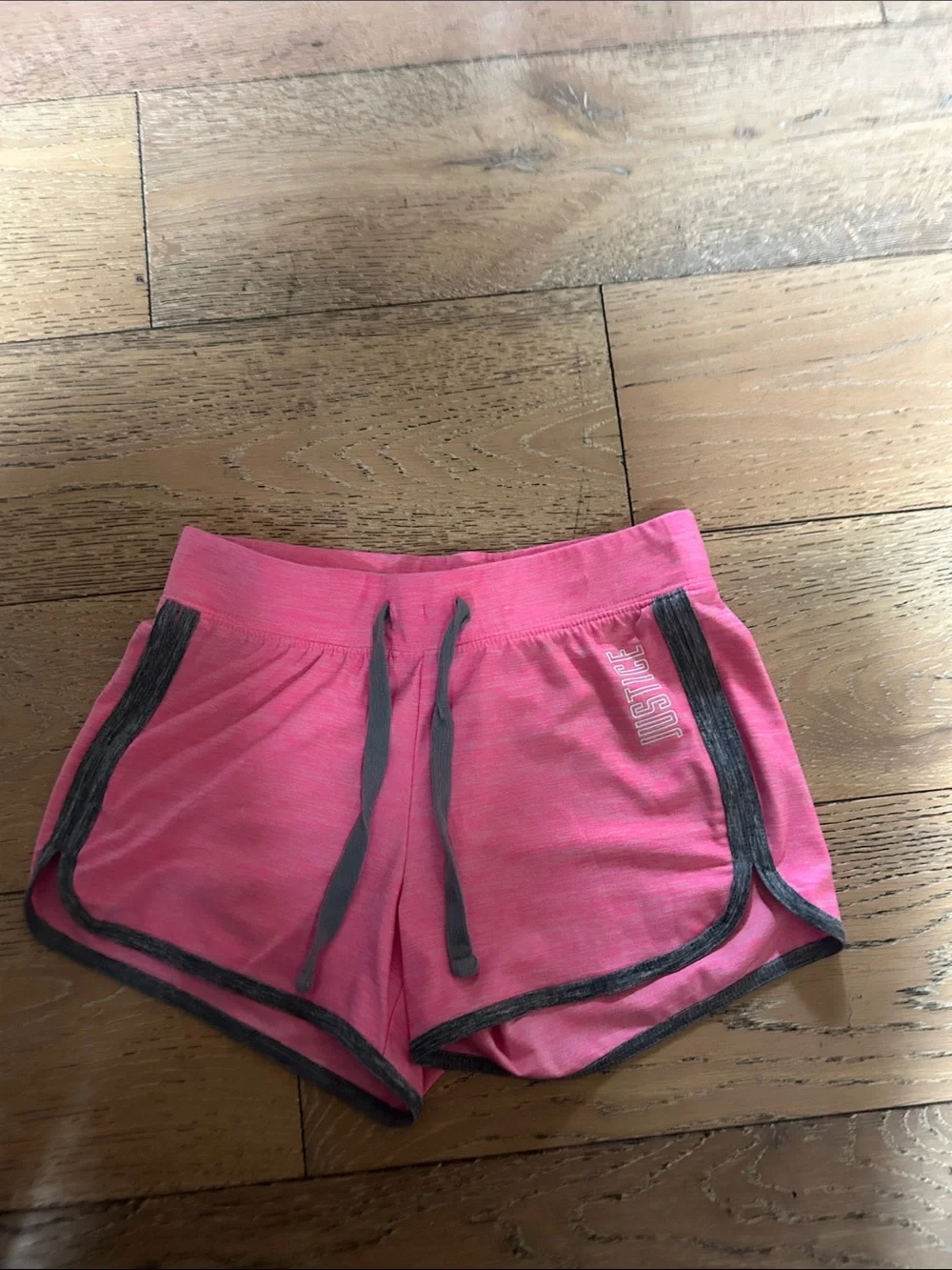 Justice Pink Athletic Shorts with Gray Trim