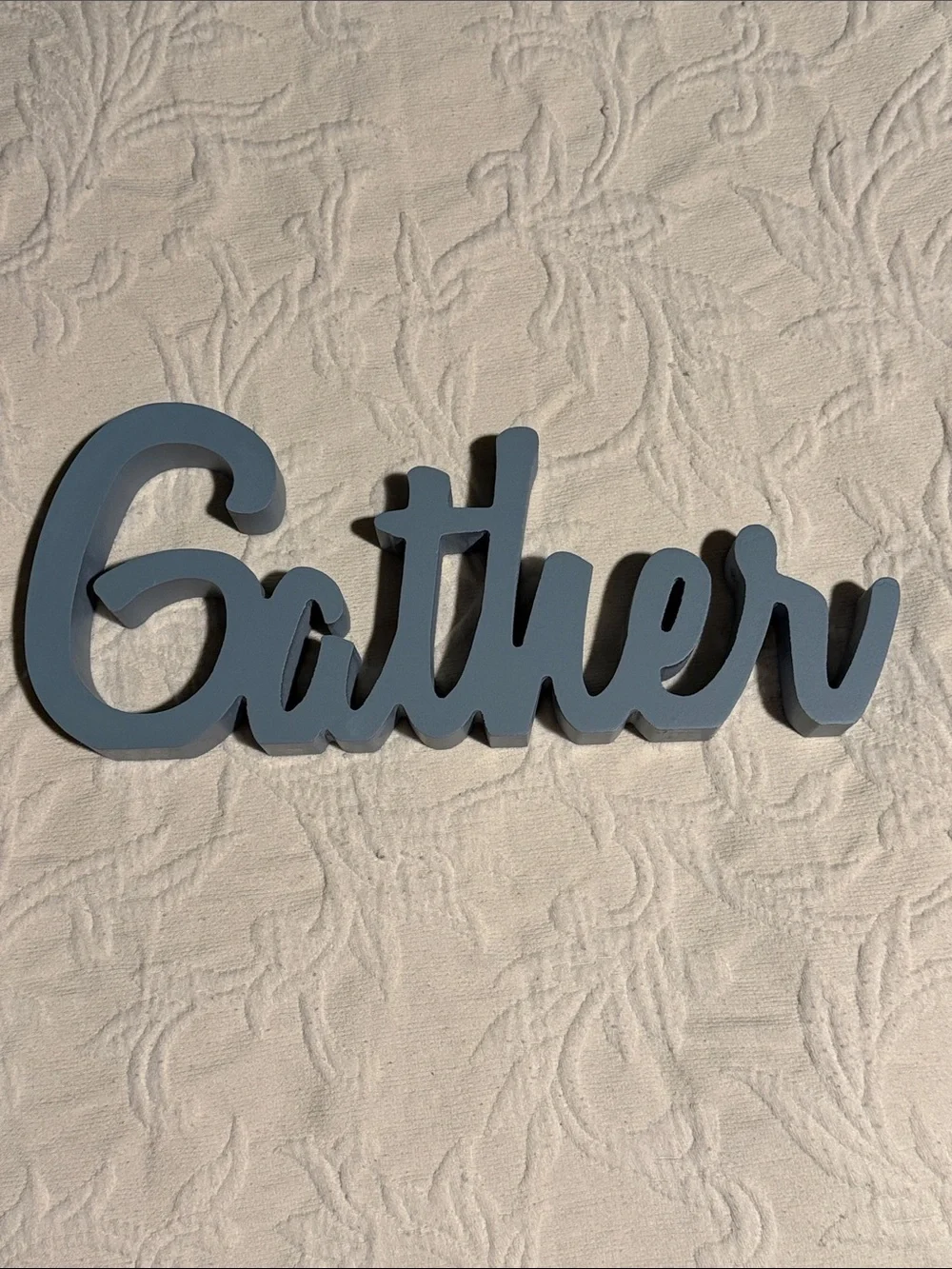 Gather Wall Word Wooden Sign - Blue