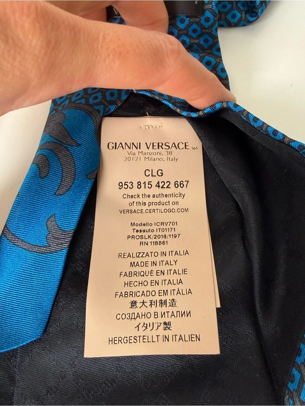 Versace silk tie