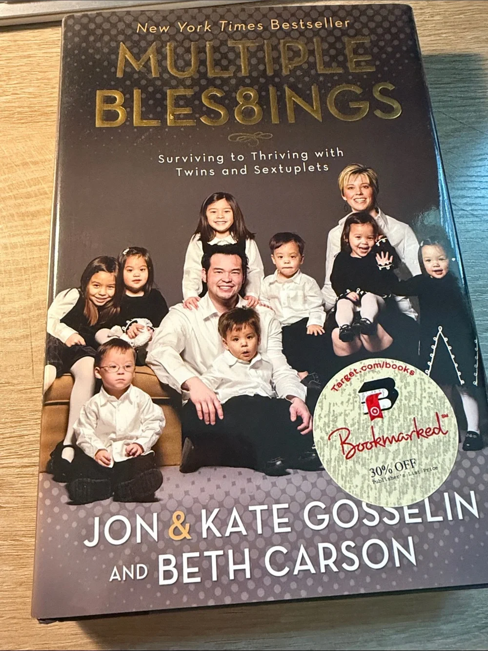 Multiple Blessings by Jon & Kate Gosselin and Beth Carson - Gold & Black Cover