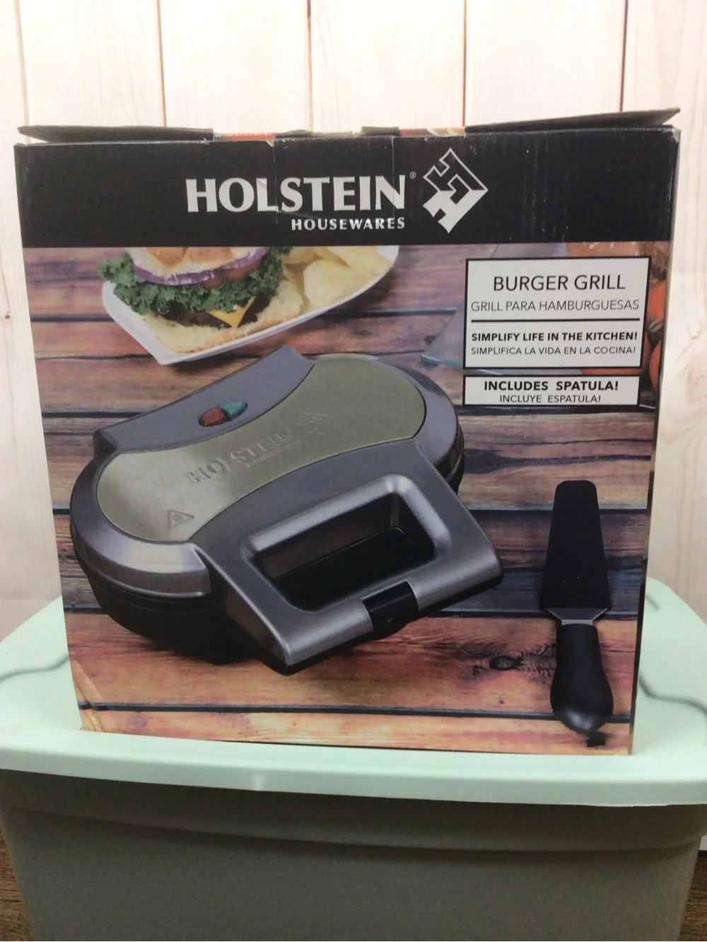 Holstein Housewares Silver and Gray Burger Grill with Spatula