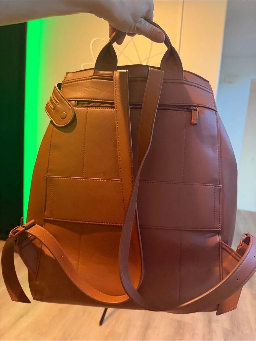 Light tan Vegan Leather Backpack - Men Bags