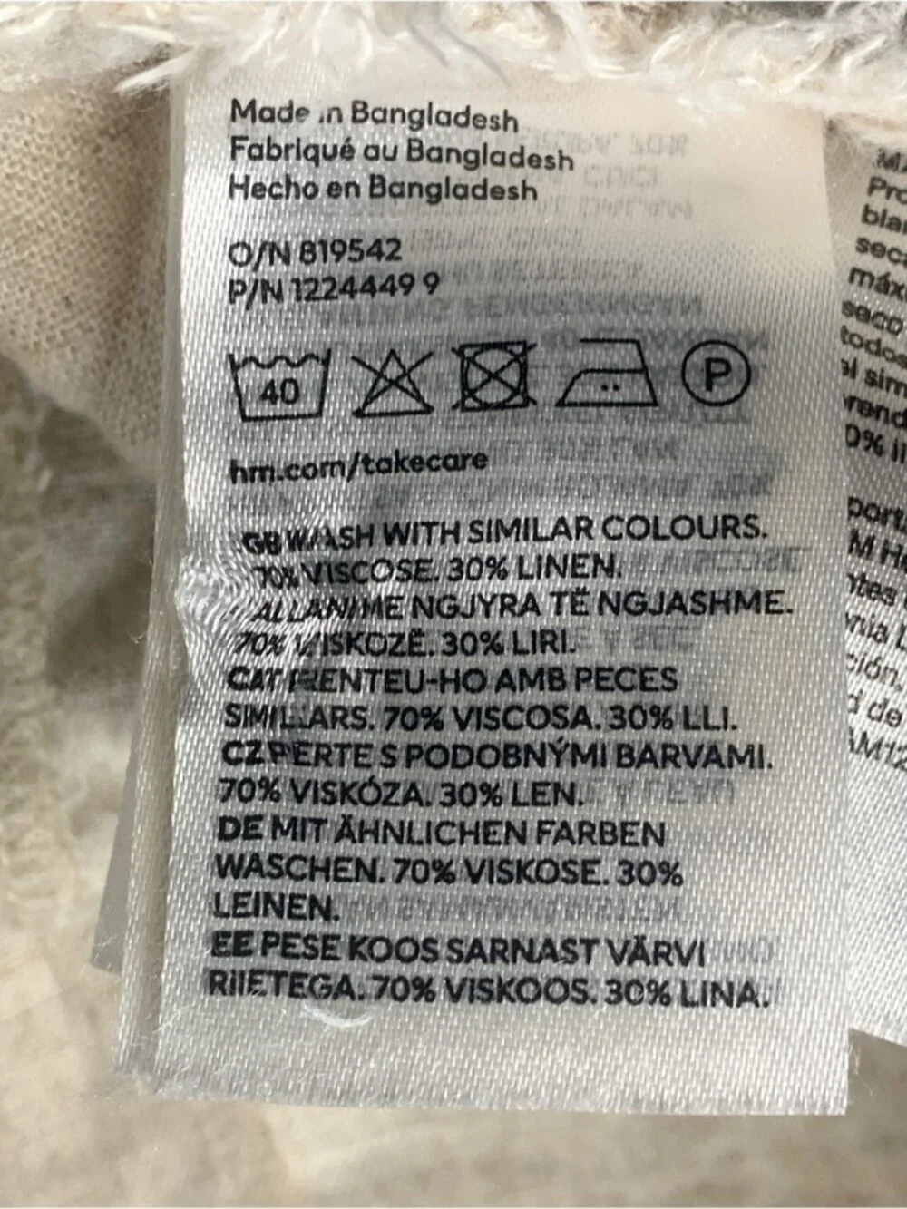 H&M divided linen