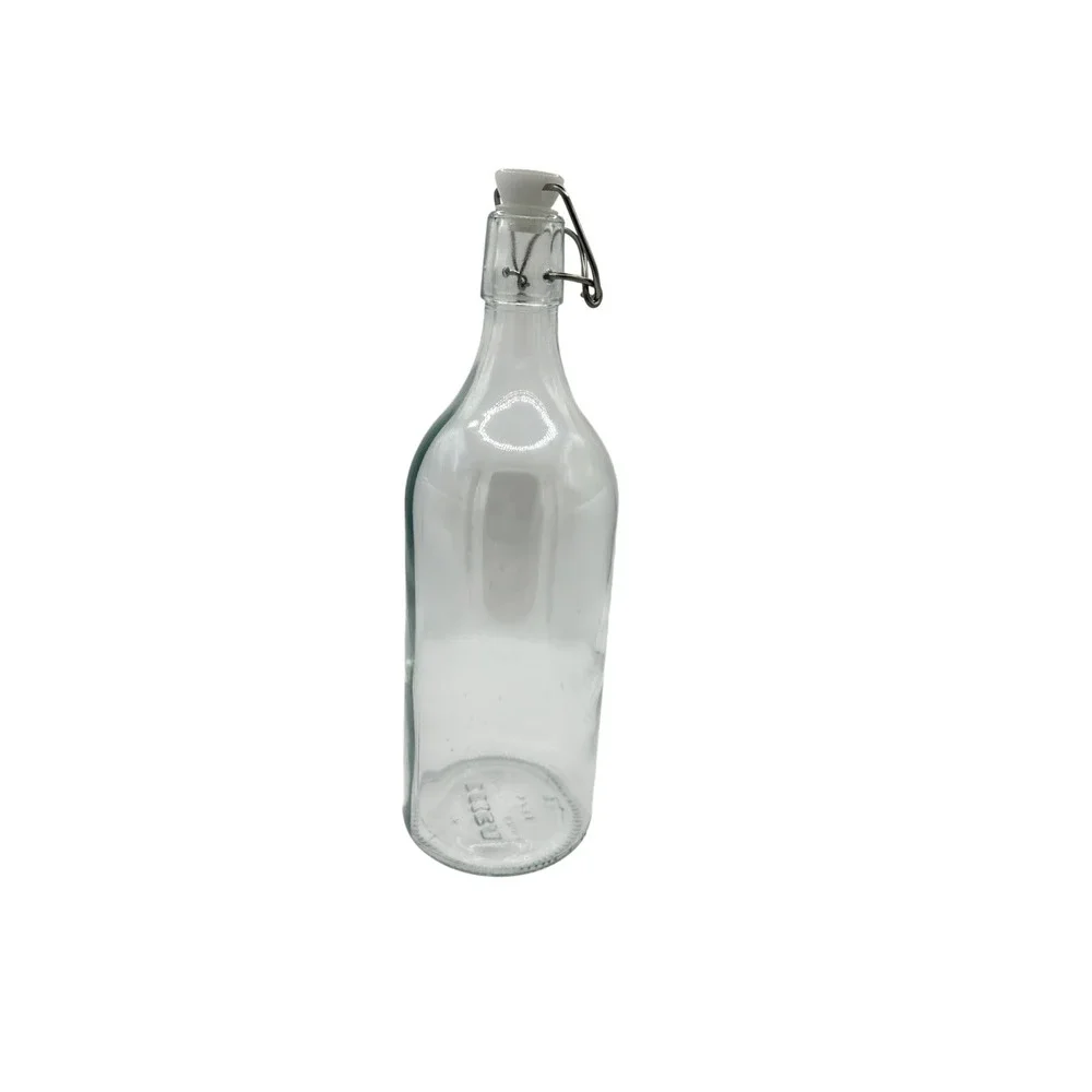 IKEA KORKEN Clear Glass Bottle with Stopper 34oz 1L Swing Top Airtight‎ Lid