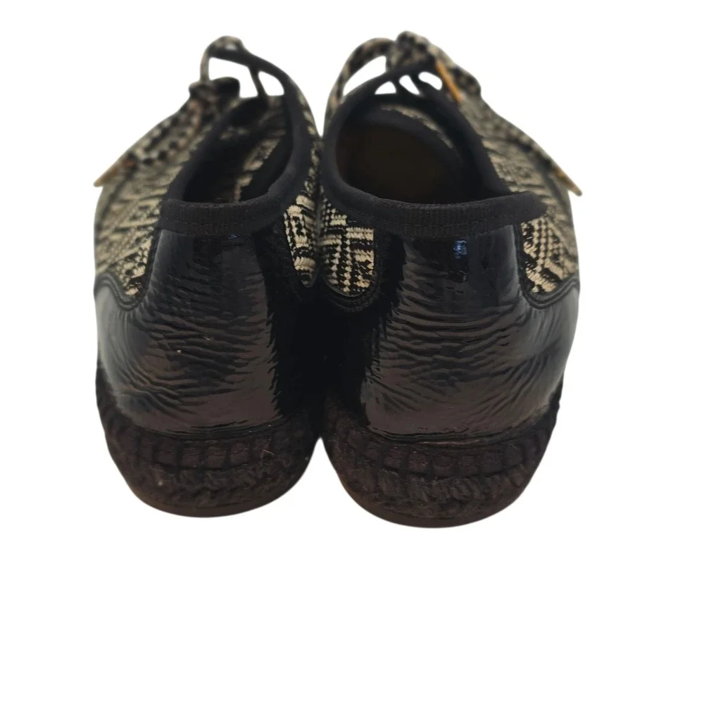 Kanna‎ Made in Spain Women's 11 Woven Espadrille Sneakers Black Tan Boho Luxe