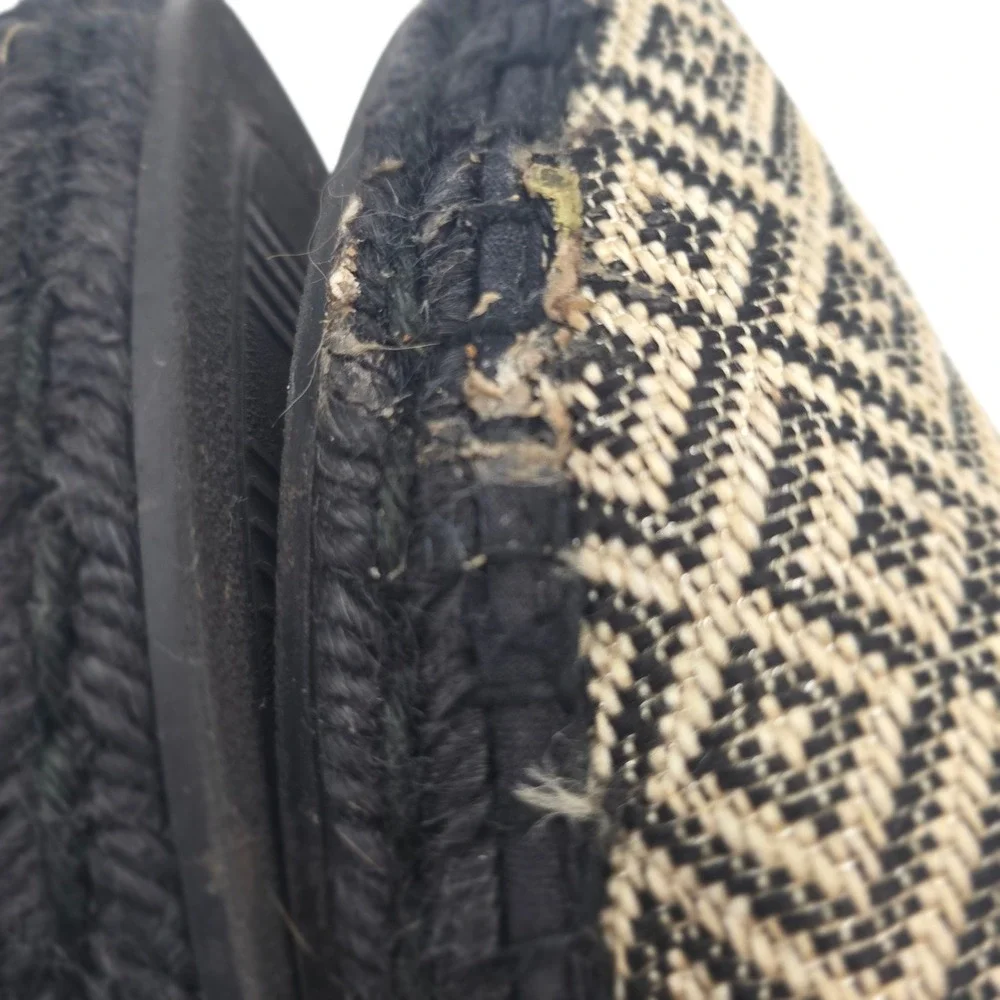 Kanna‎ Made in Spain Women's 11 Woven Espadrille Sneakers Black Tan Boho Luxe