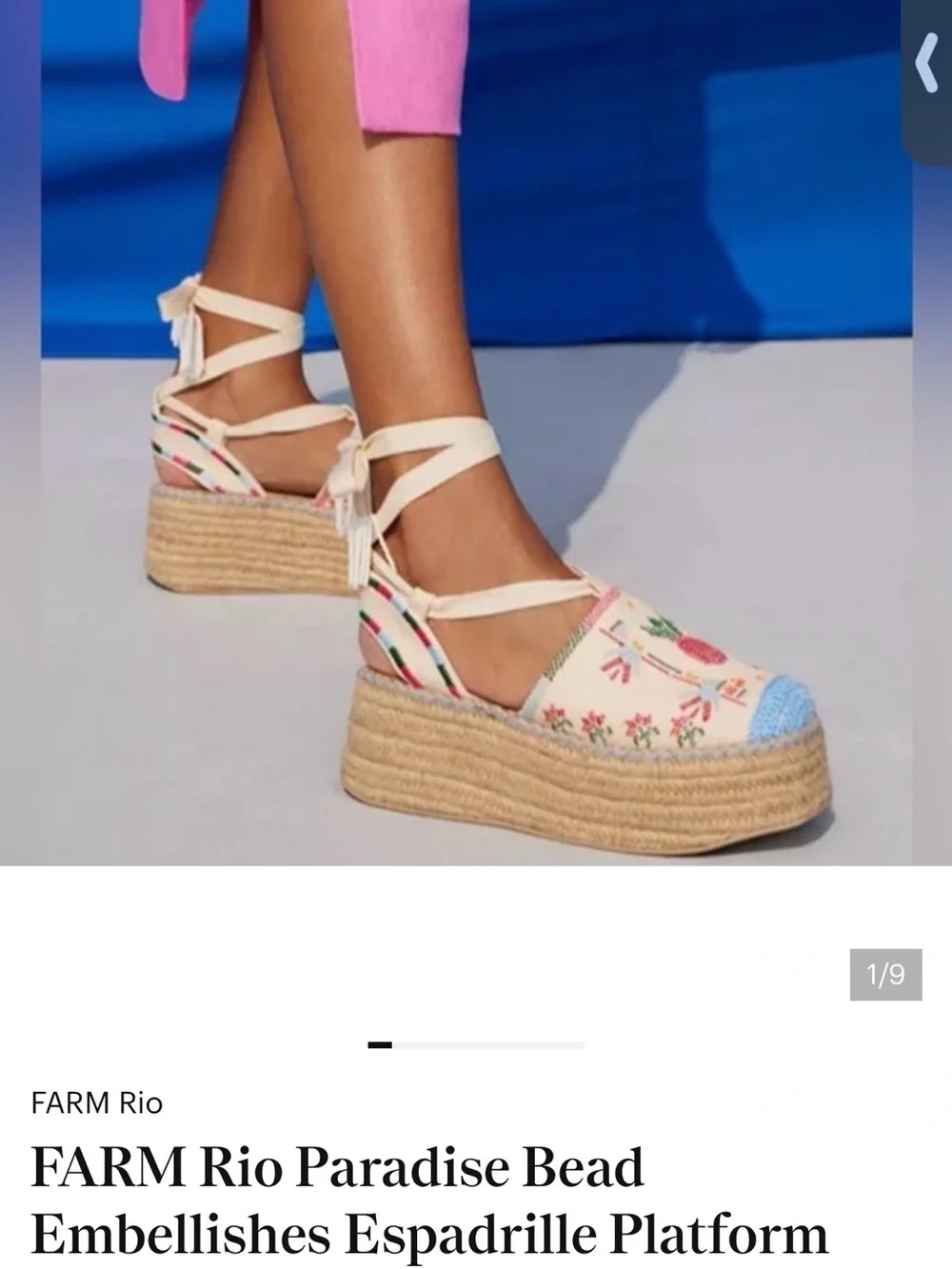Farm Rio Off White Paradise Espadrille Platform