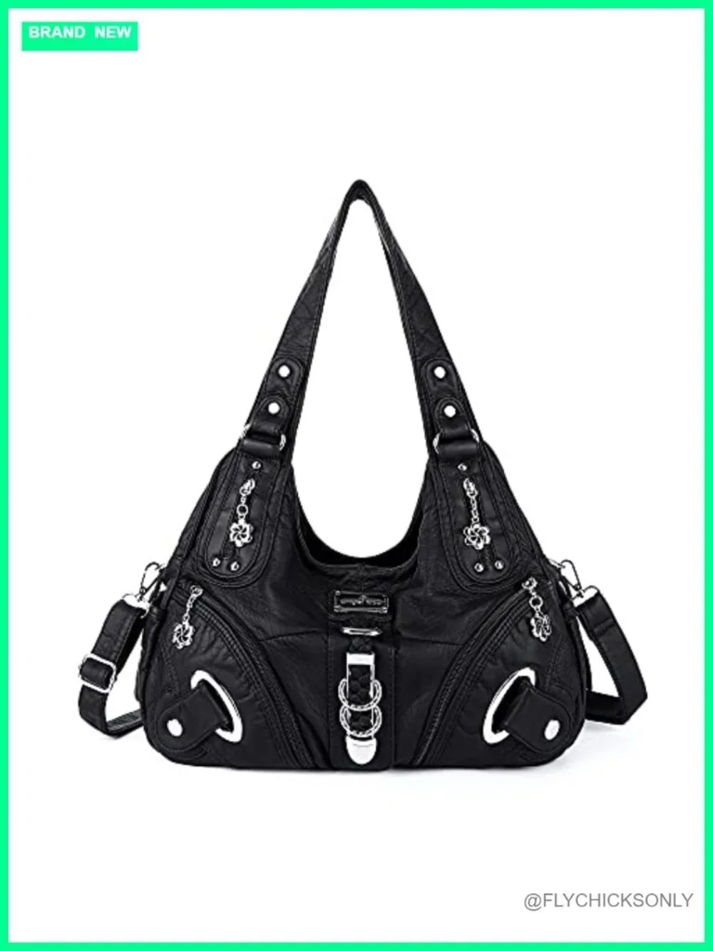Large Hobo Shoulder Bag Faux Leather Convertible Laptop Tote