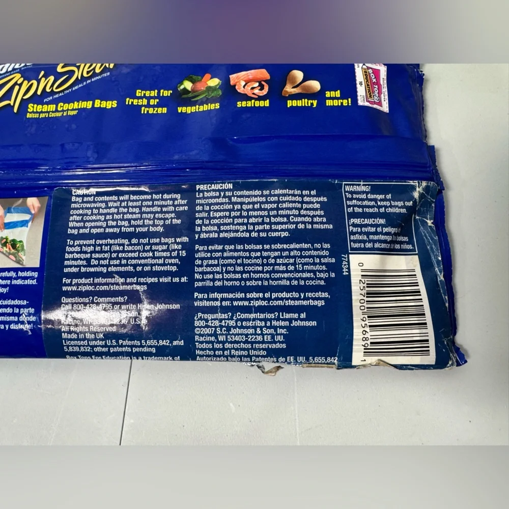 Ziploc zip steam