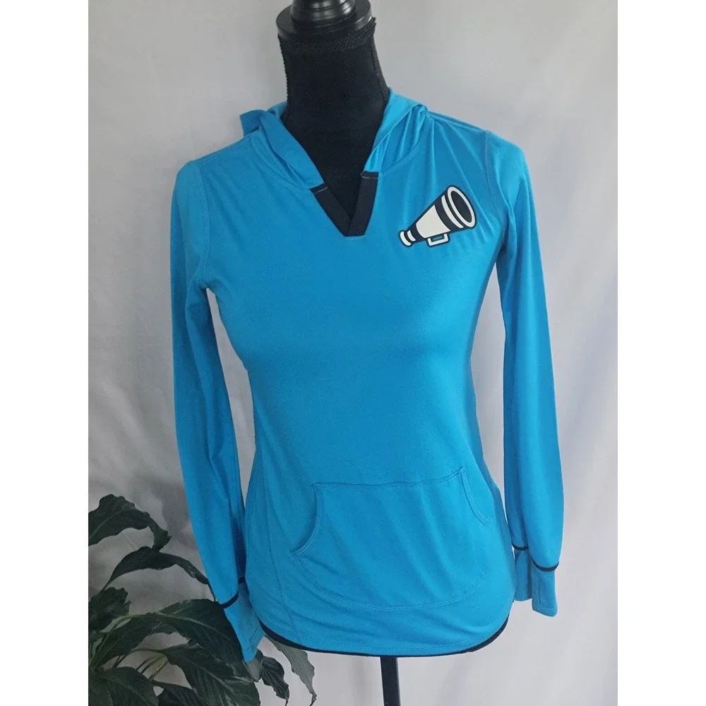 Justice‎ Girls Blue Cheer Megaphone Performance Hoodie Long Sleeve Size 10