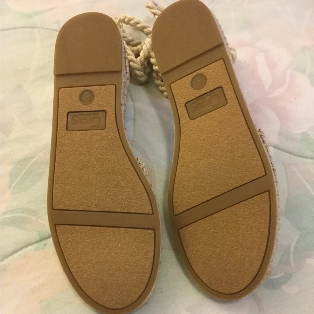 Circus by Sam Edelman Beige Espadrille Lace-Up Flats