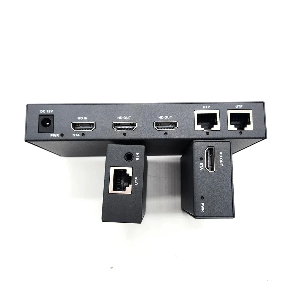 PWAYTEK HDMI Extender 1x2 4K60 Cat6 Splitter 60m IR EDID TX RX‎ Kit