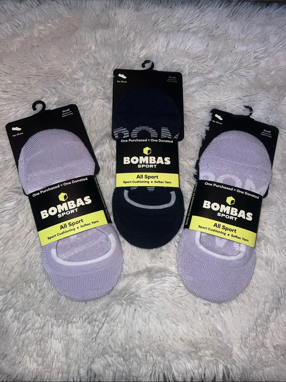 Three Pair BOMBAS SPORT CUSHIONED NO SHOWS