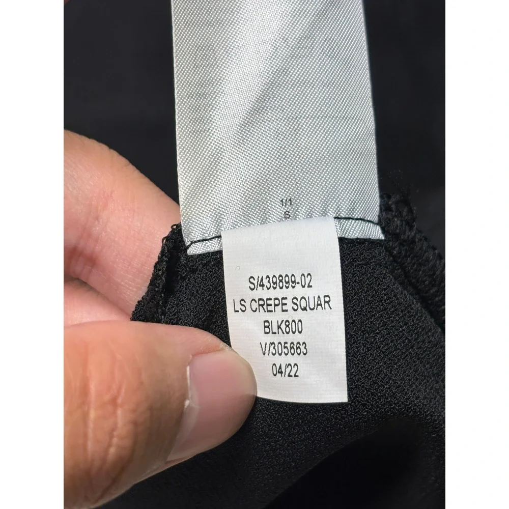 NWT Banana Republic Black Crepe Square Neck Puff Sleeve Top Womens S 439899-02-1