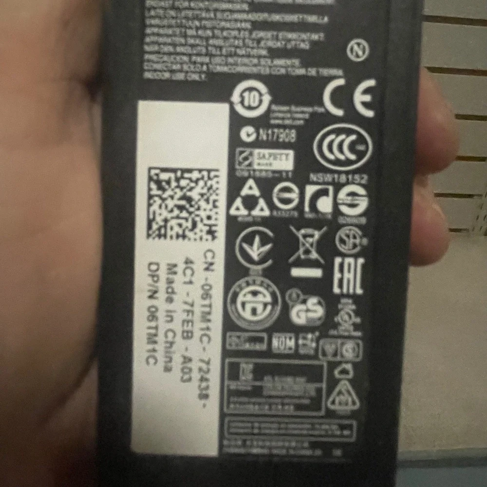 Dell 65W AC Adapter Laptop Charger PA-12 Family 19.5V 3.34A LA65NS2-01‎ 06TM1C