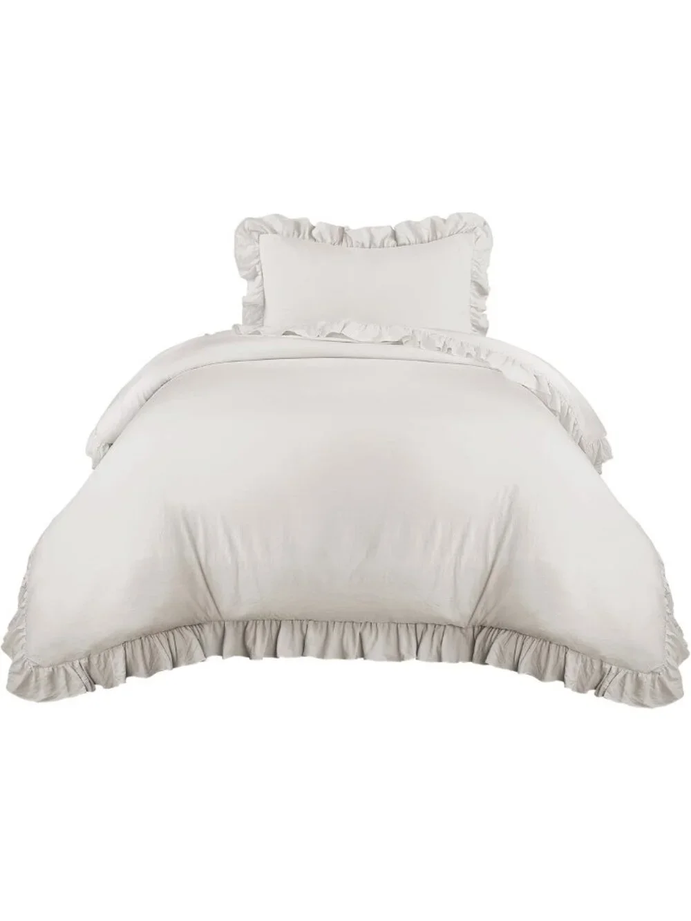 Cozy Ruffled Comforter Set with Matching Shams, Elegant Twin XL Bedding